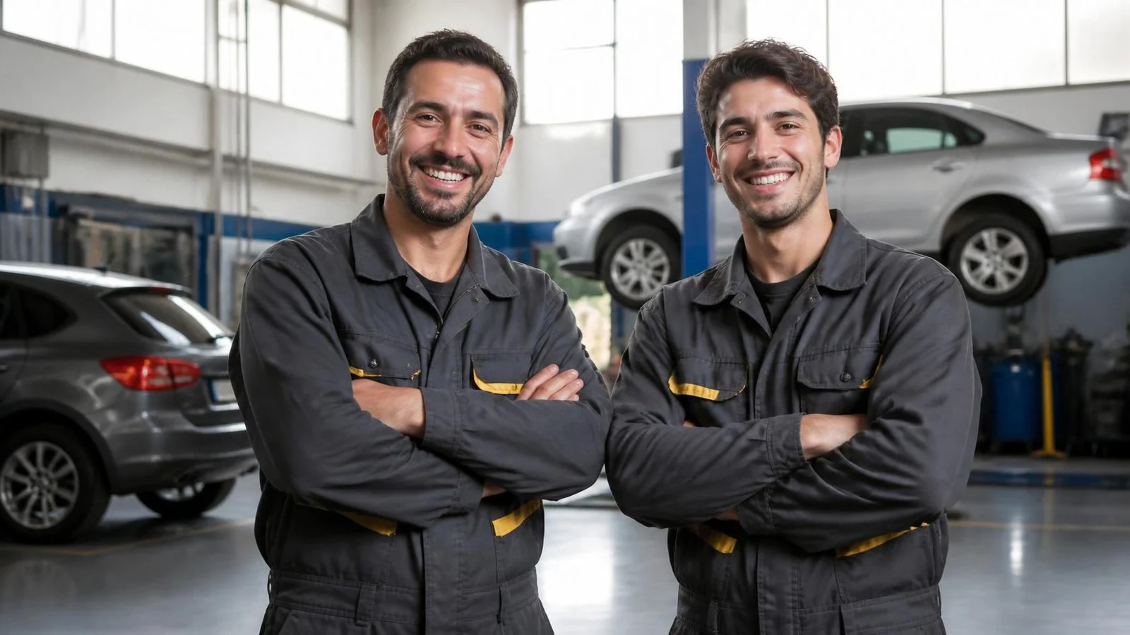 I meccanici dell'officina AM Service di Castel del Piano